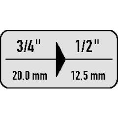 Reduzierstück KB 3219 Antriebs-4-KT.3/4 Zoll Abtriebs-4-KT.1/2 Zoll GEDORE