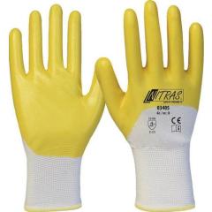 Handschuhe 03405 Gr.9 weiß/gelb PES m.Nitril EN 388 PSA II 12 NITRAS | 12 Stück