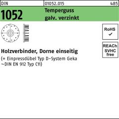 Holzverbinder DIN 1052, einseitig, | Temperguss galv. verzinkt, 50 x 13 x M12 | 50 Stück