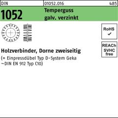 Holzverbinder DIN 1052, zweiseitig, | Temperguss galv. verzinkt, 50 x 29 x M12 | 50 Stück