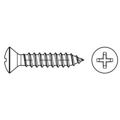 ISO 7051 Linsensenk-Blechschrauben mit Spitze, Phillips-Kreuzschlitz H | 5,5x 32 -C-H | 250 Stück