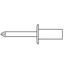 Geschlossene Blindniete | Flachrundkopf mit Sollbruchdorn | 3,2 x 8 | 500 Stück