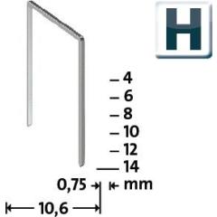 Feindrahtklammer H Typ 37 Klammer-B.10,6mm 14mm 0,75mm 1000 St.