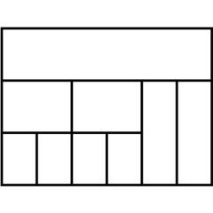Sortimentskasten B240xT195xH43mm 9 Fächer transp.dunkelblau RAACO
