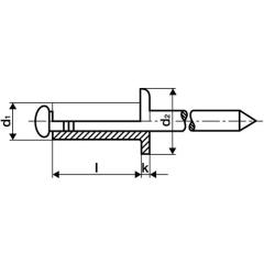 Blindniet Nietschaft dxl 4x7mm Alu./STA 500 St.GESIPA | 500 Stück