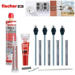 fischer TherMax Befestigungsset für Lochsteine, 12/110 M12 gvz - 4er Set